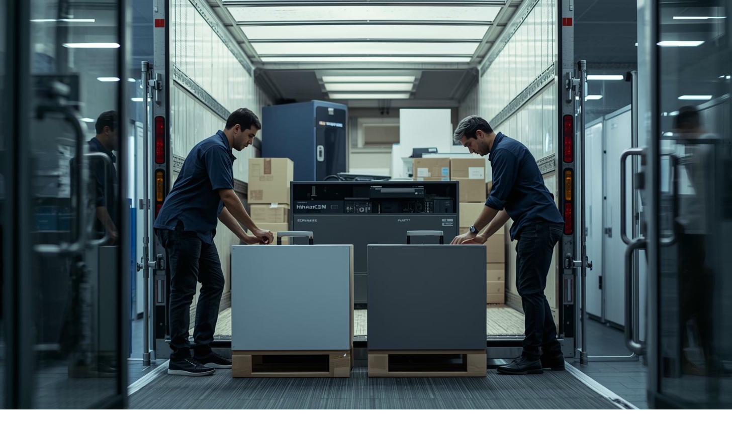 Office relocation services in Dubai - movers handling office furniture